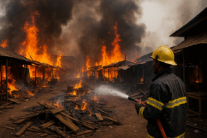 🔥 Fire Destroys Timber Market in Kebbi, Millions Lost